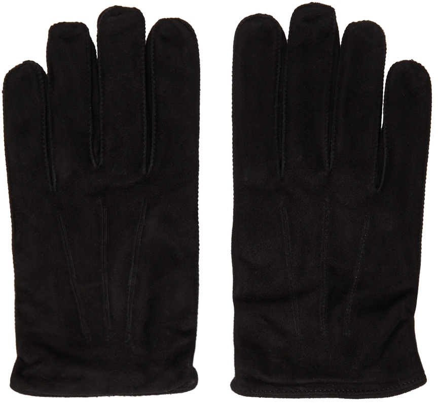 Ermenegildo Zegna Black Suede Gloves