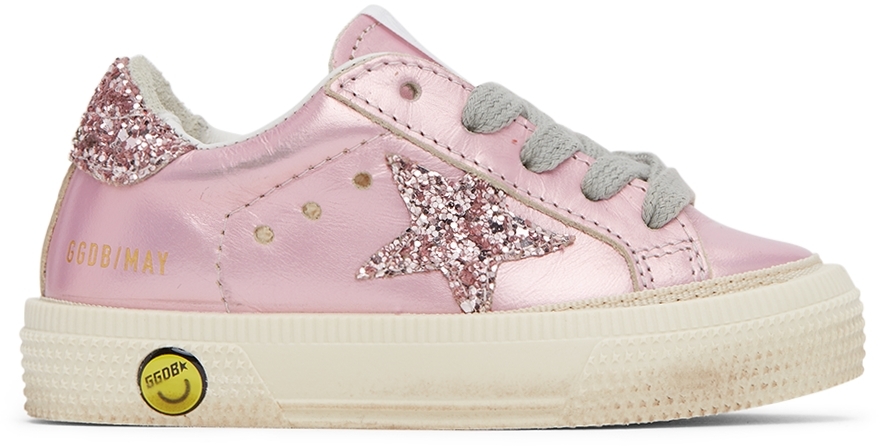 Golden Goose Baby Pink Glitter May Sneakers