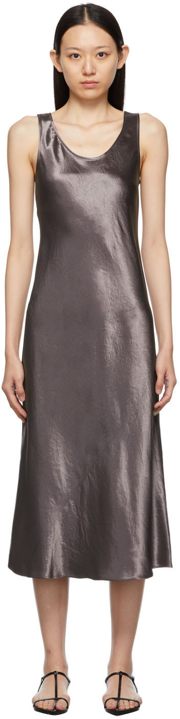 Max Mara Leisure Purple Satin Talete Dress Ssense