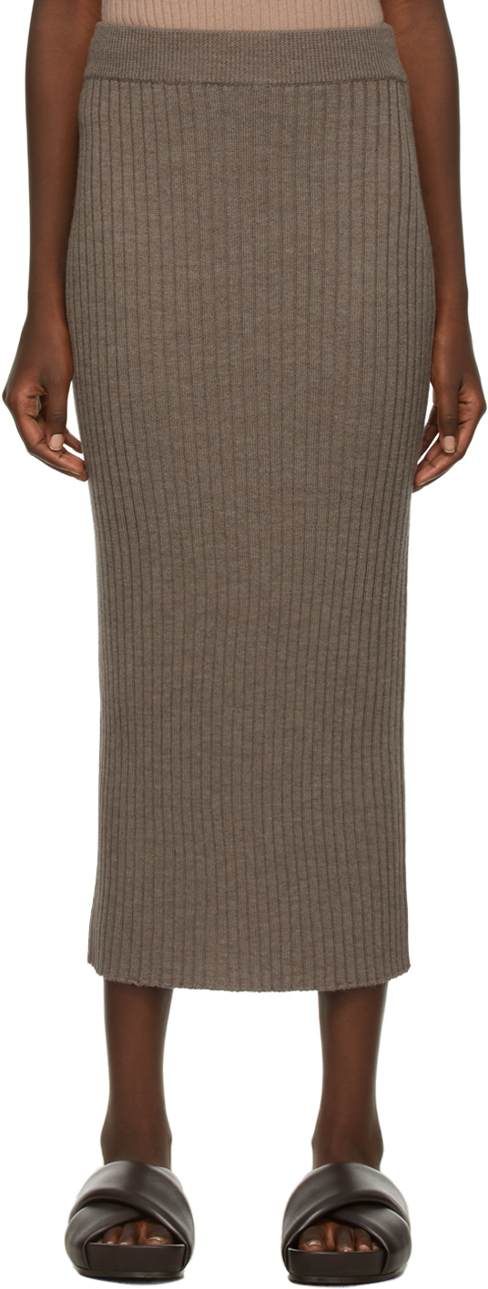 Max Mara Leisure Brown Wool Boheme Skirt