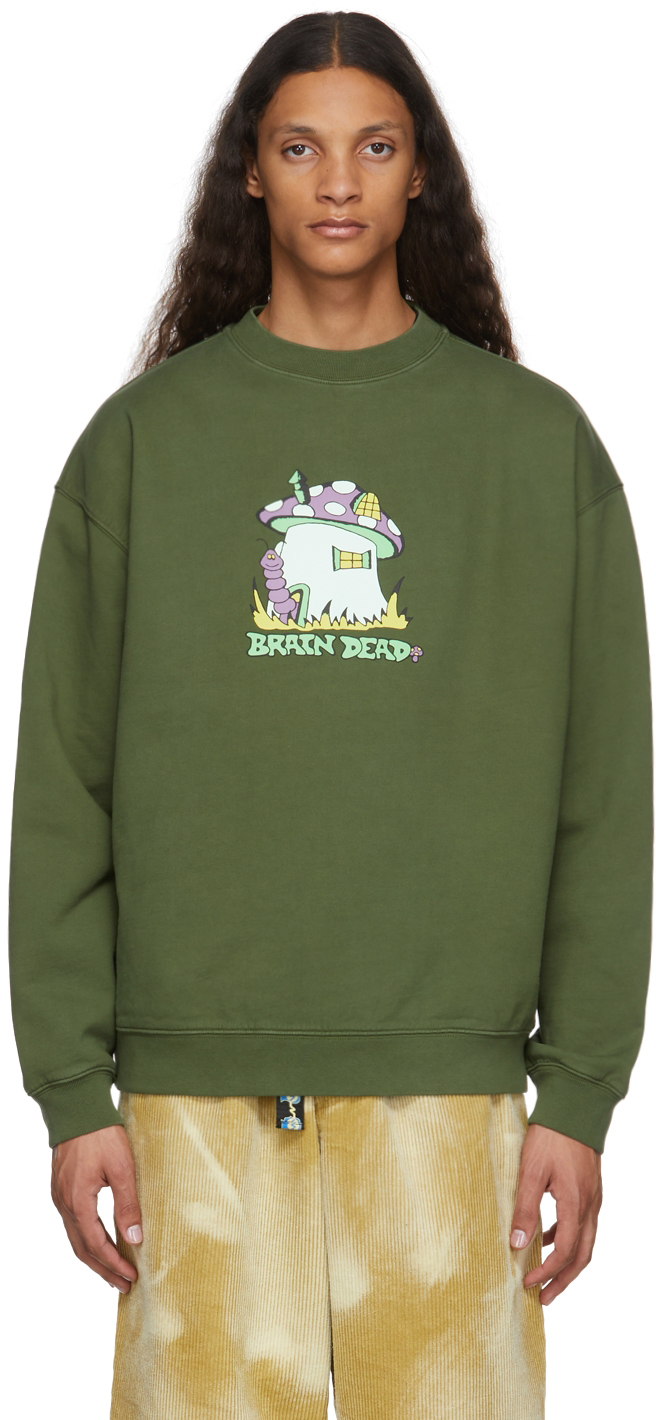 Brain Dead Green Mushroom House Sweatshirt