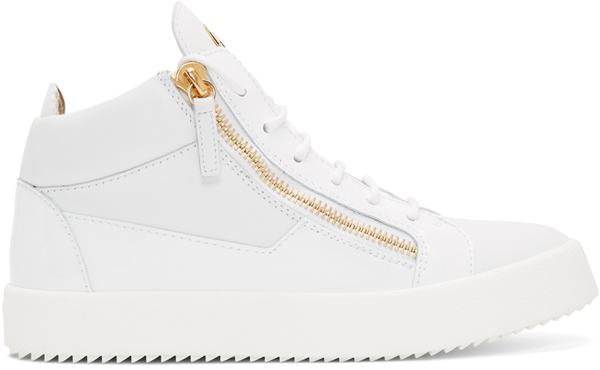 White High-Top Sneakers by on Sale