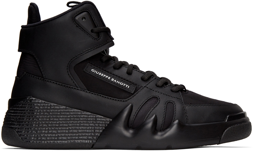 giuseppe zanotti mens black sneakers