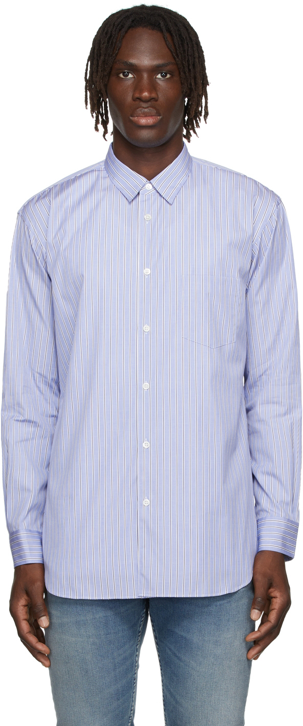 comme des garcons navy blue shirt