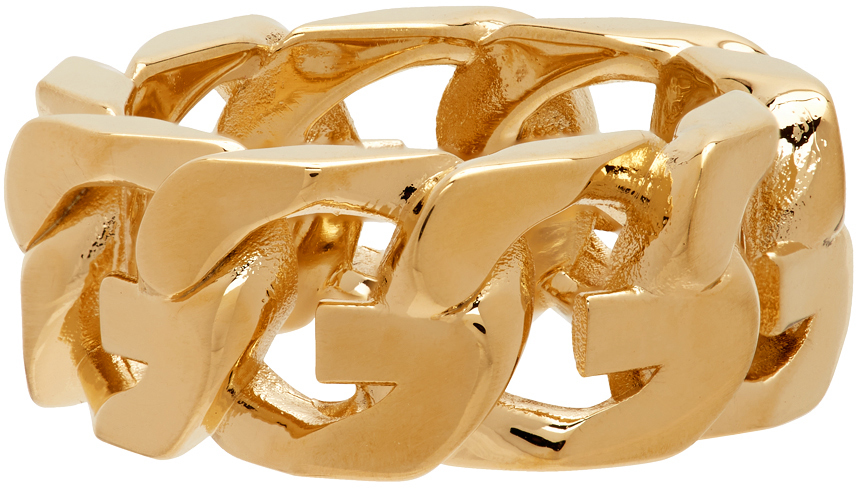 Givenchy Gold Chito Edition Dog Tag Ring Givenchy