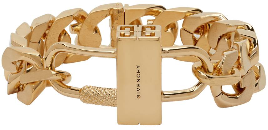 Givenchy Gold G Chain Lock Bracelet