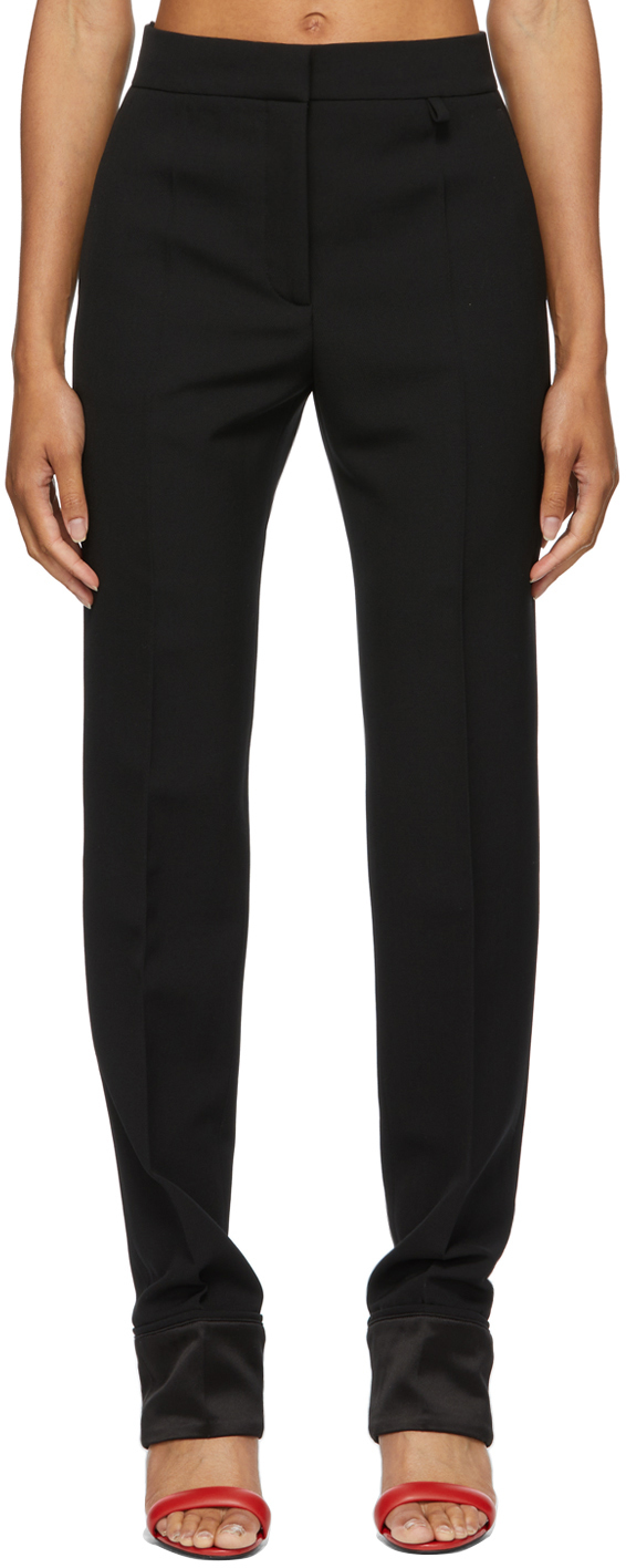 Black Wool Tricotine Trousers