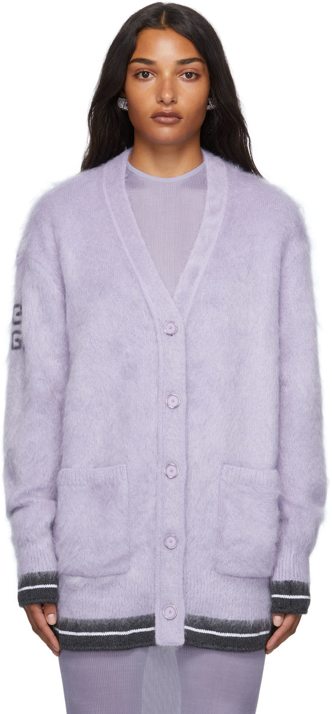 Givenchy Purple Mohair 4G Cardigan
