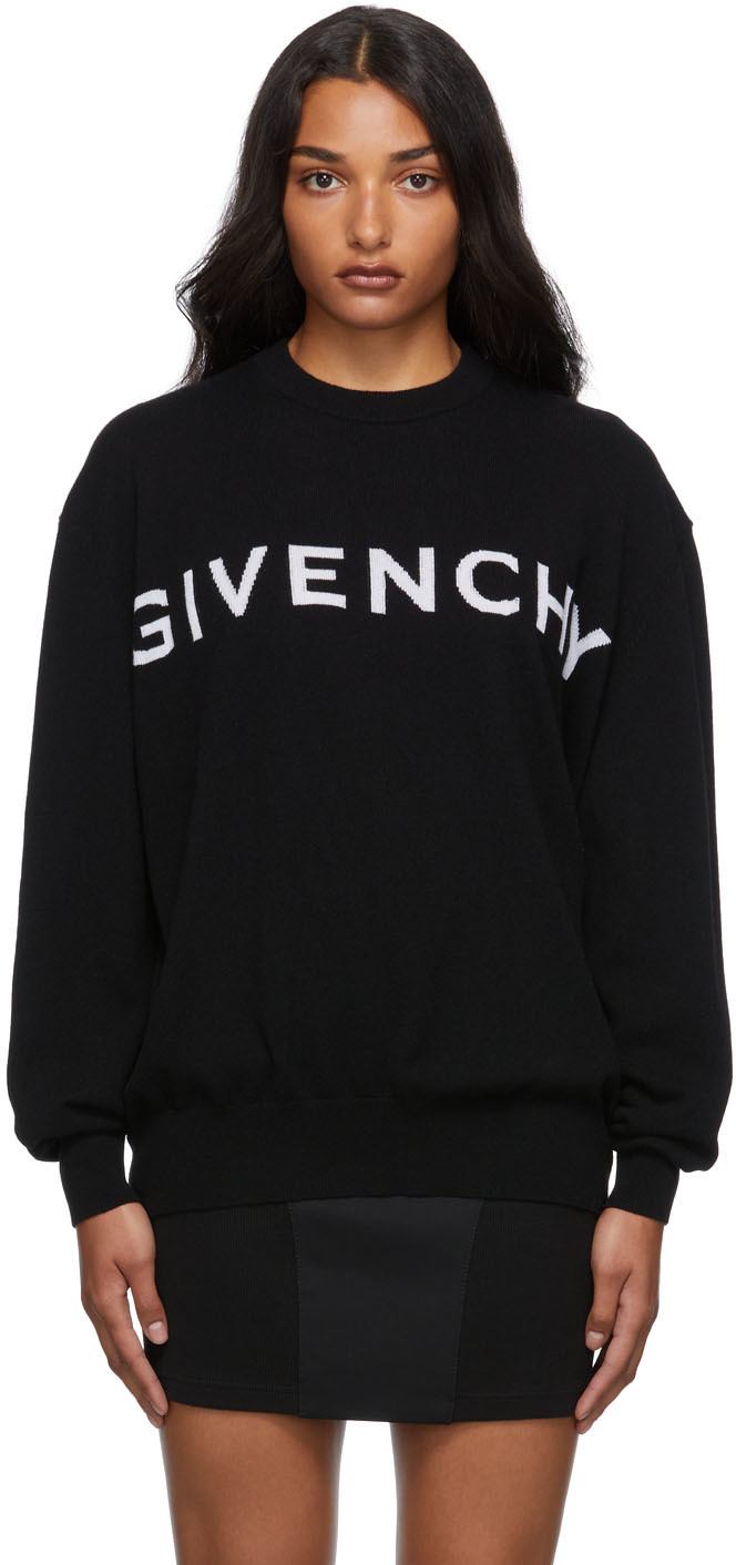 Givenchy: Black Cashmere 4G Sweater | SSENSE