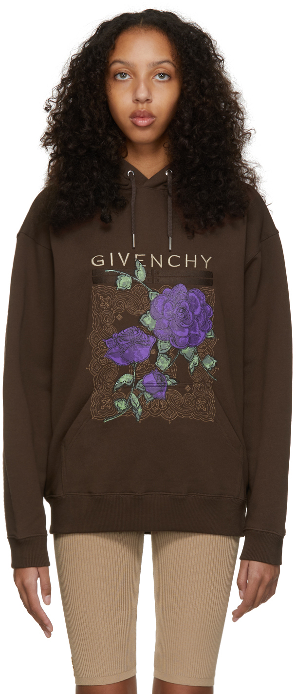 Givenchy Brown Paris Paisley Hoodie