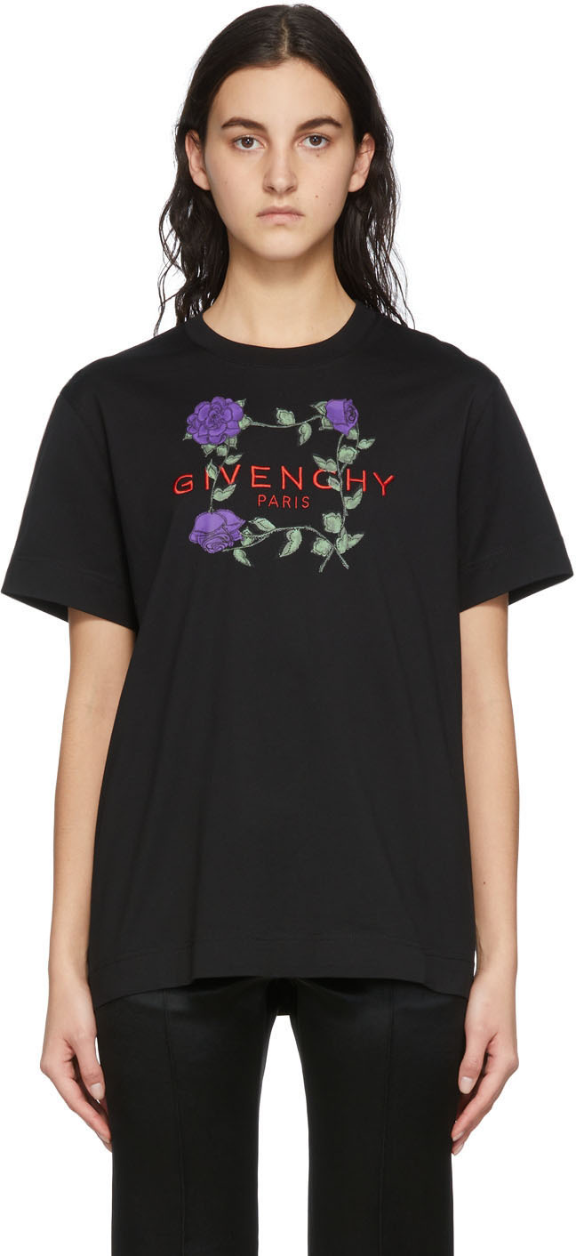 Givenchy Black Roses T-Shirt