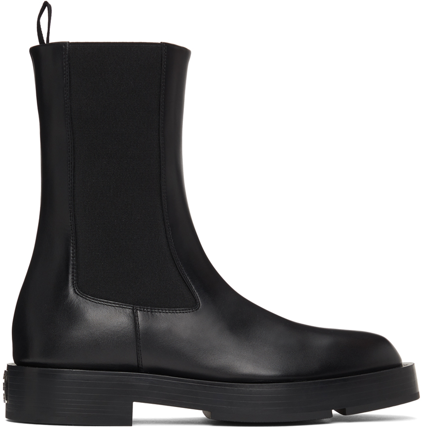 Givenchy: Black Leather Chelsea Boots | SSENSE Canada