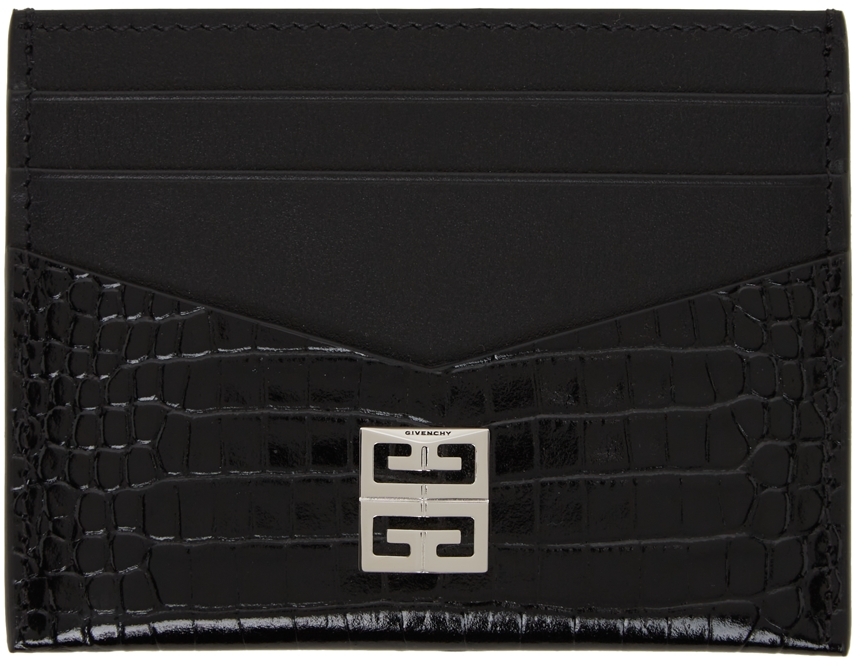 Givenchy Black Croc 4G Card Holder