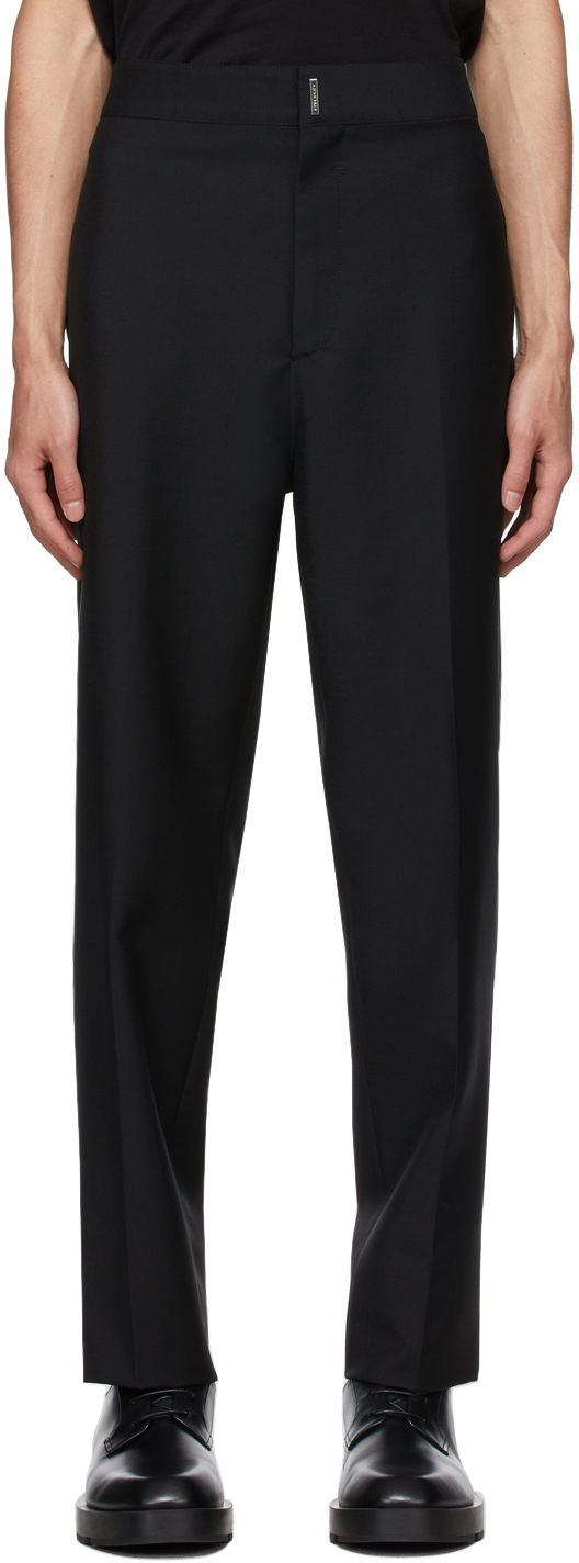 Givenchy: Black Mohair Woven Trousers | SSENSE