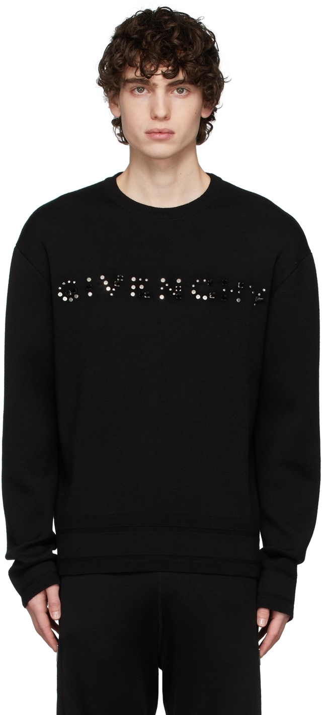 Givenchy Studded Logo Cardigan in Black Save 49% Womens Clothing Jumpers and knitwear Cardigans 