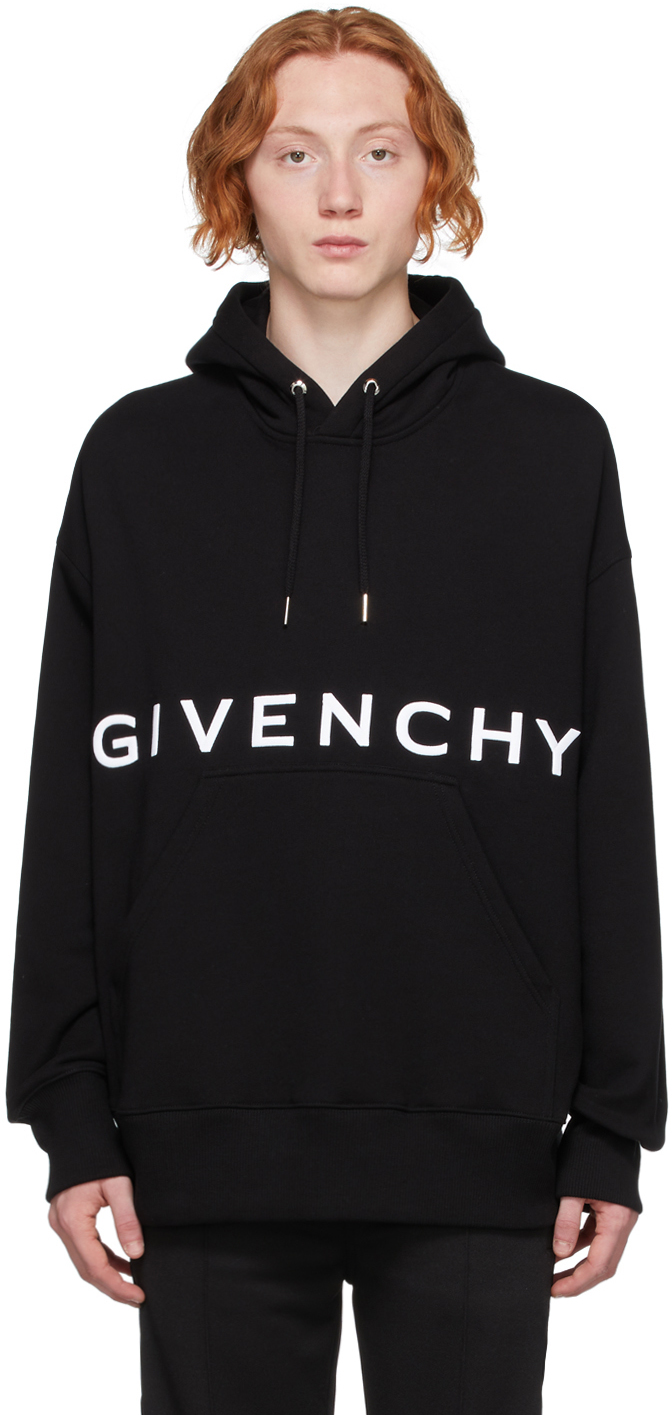 Givenchy Black Embroidered Logo Hoodie | Smart Closet