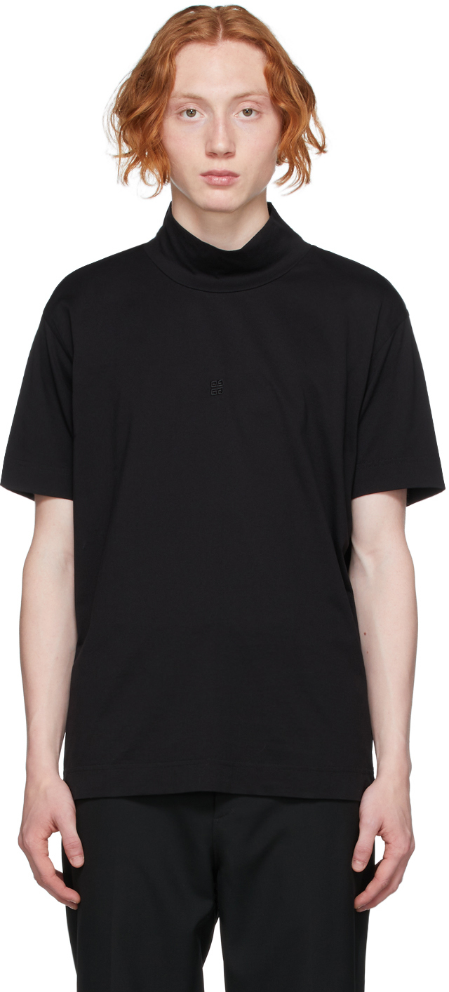 Givenchy Black Funnel Neck 4G T-Shirt | Smart Closet