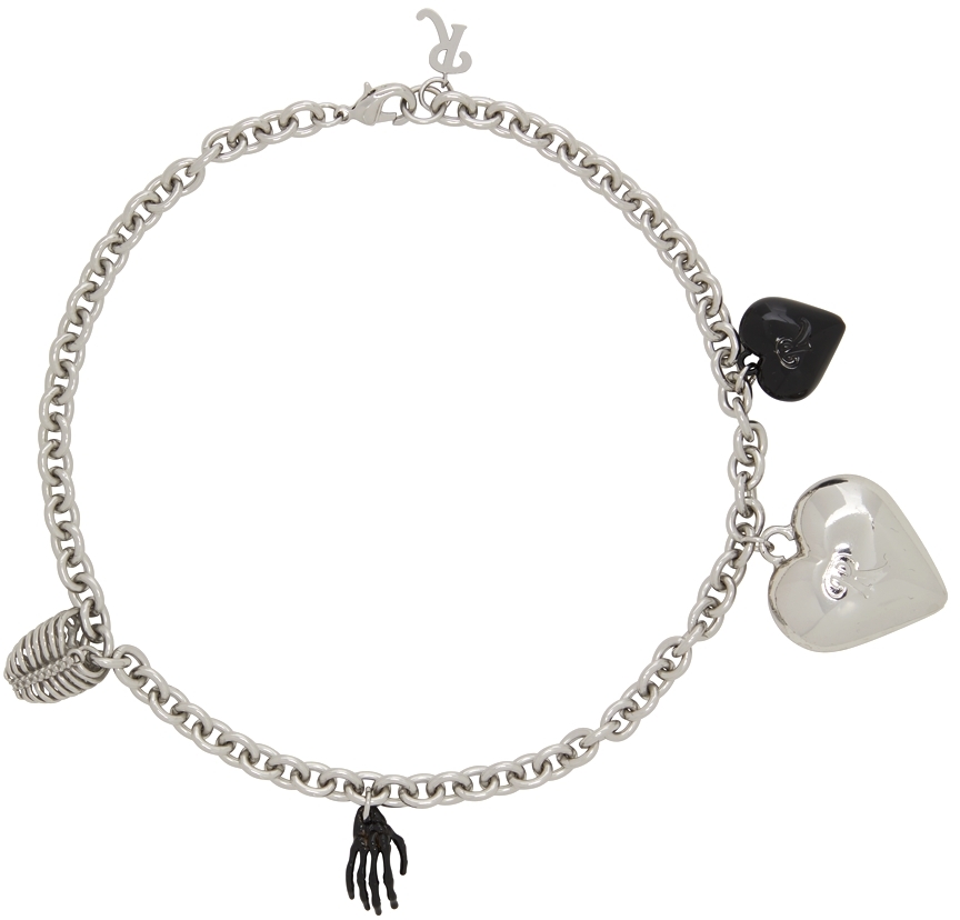 Raf Simons Silver Hammered Charm Necklace | Smart Closet