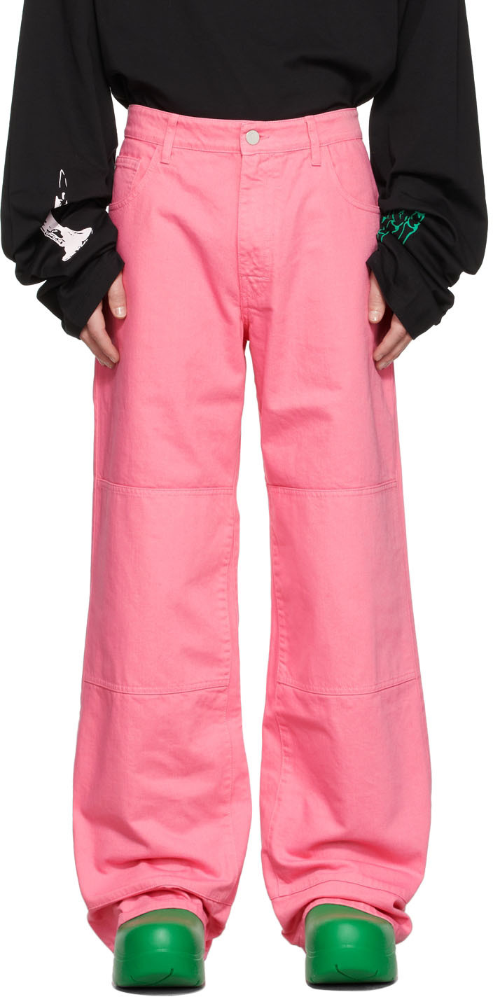 Pink Denim Workwear Trousers
