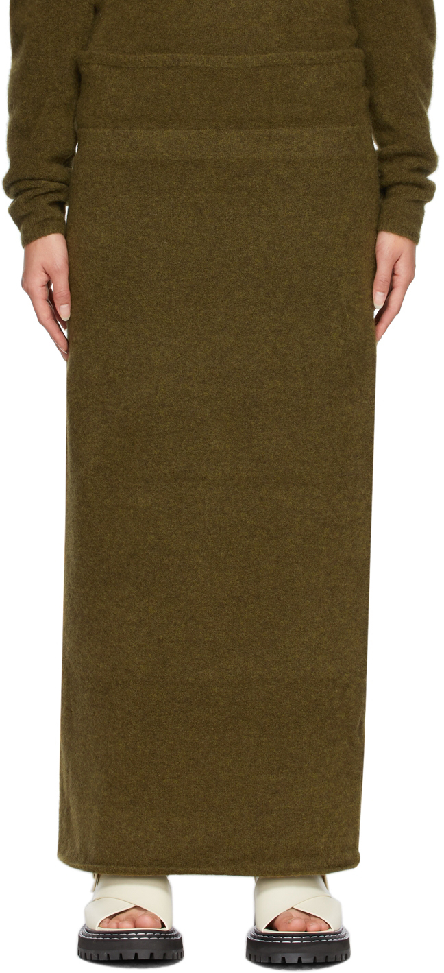 Proenza Schouler Green Wool Knit Maxi Skirt