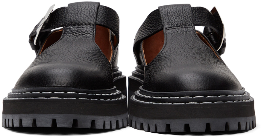 Proenza Schouler Black Leather Mary Jane Oxfords | Smart Closet