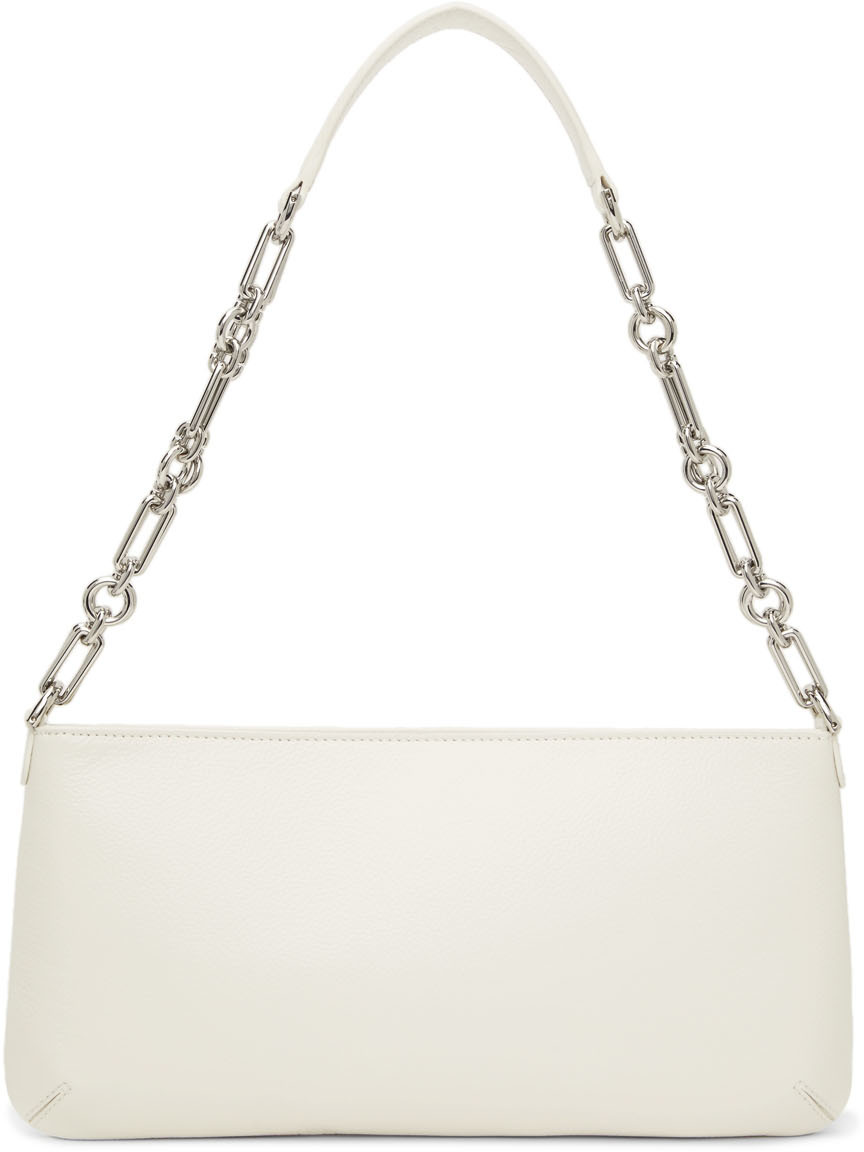 BY FAR White Grained Leather Holly Bag