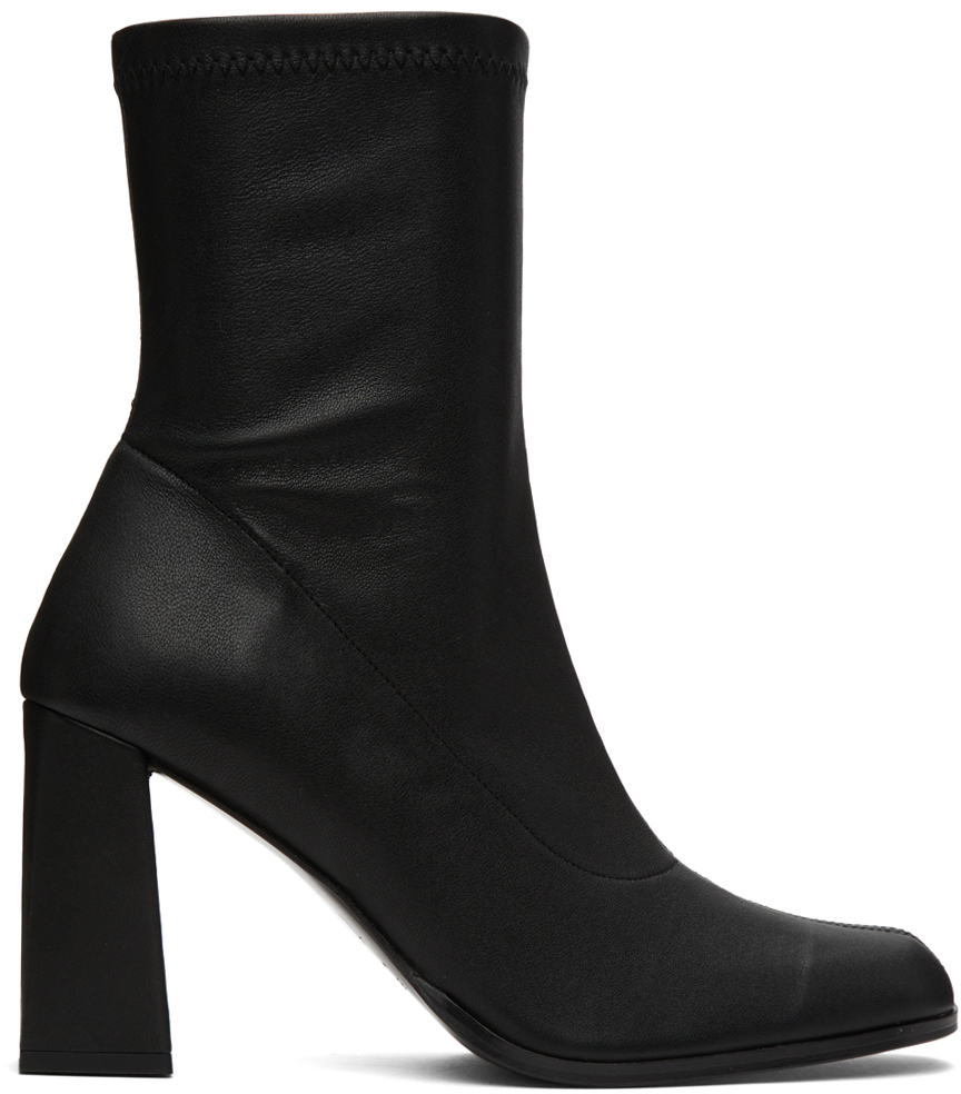BY FAR Black Stretch Leather Mel Boots