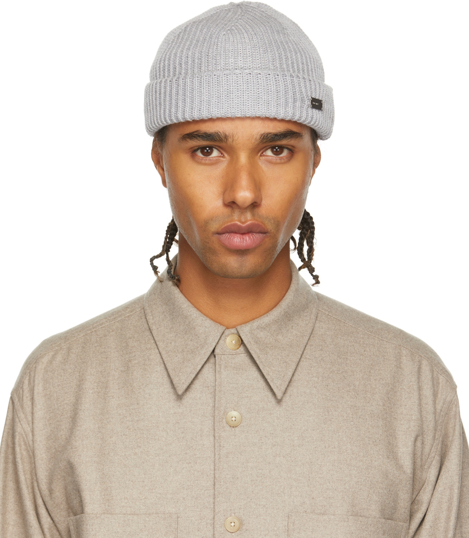 HELIOT EMIL: Grey Logo Beanie | SSENSE