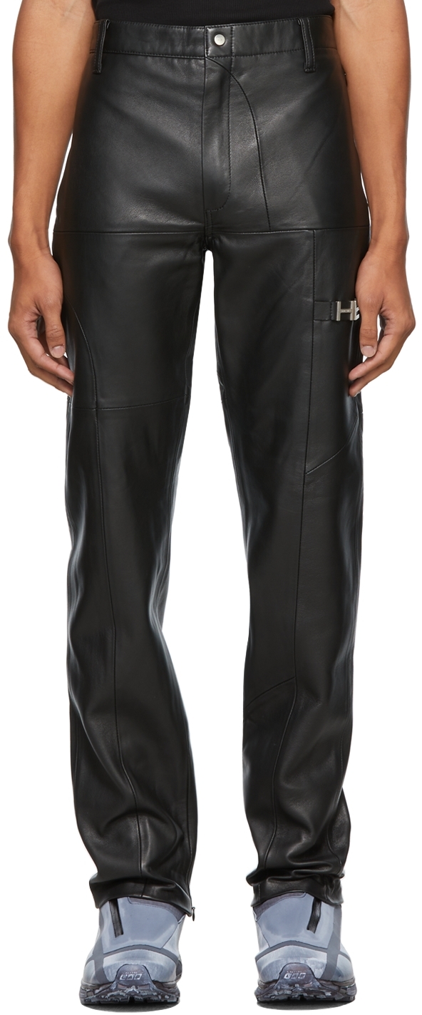HELIOT EMIL Black Leather Trousers