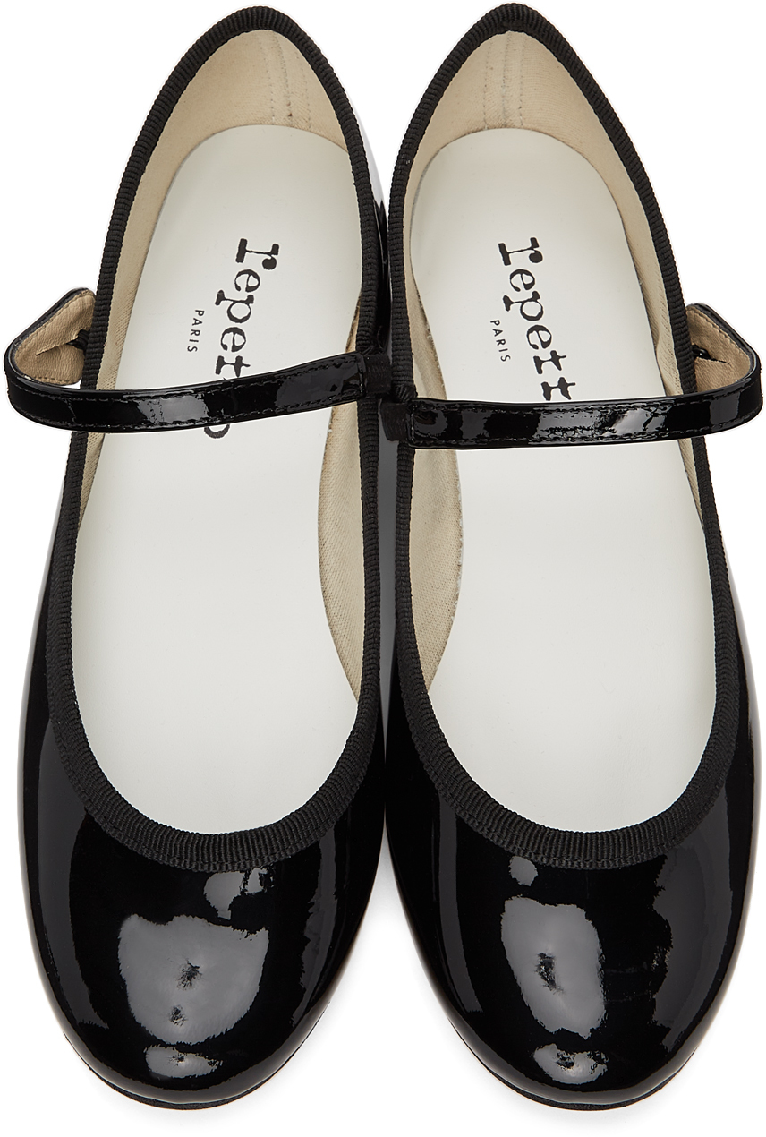 Repetto Black Patent Rose Mary-Jane Heels | Smart Closet