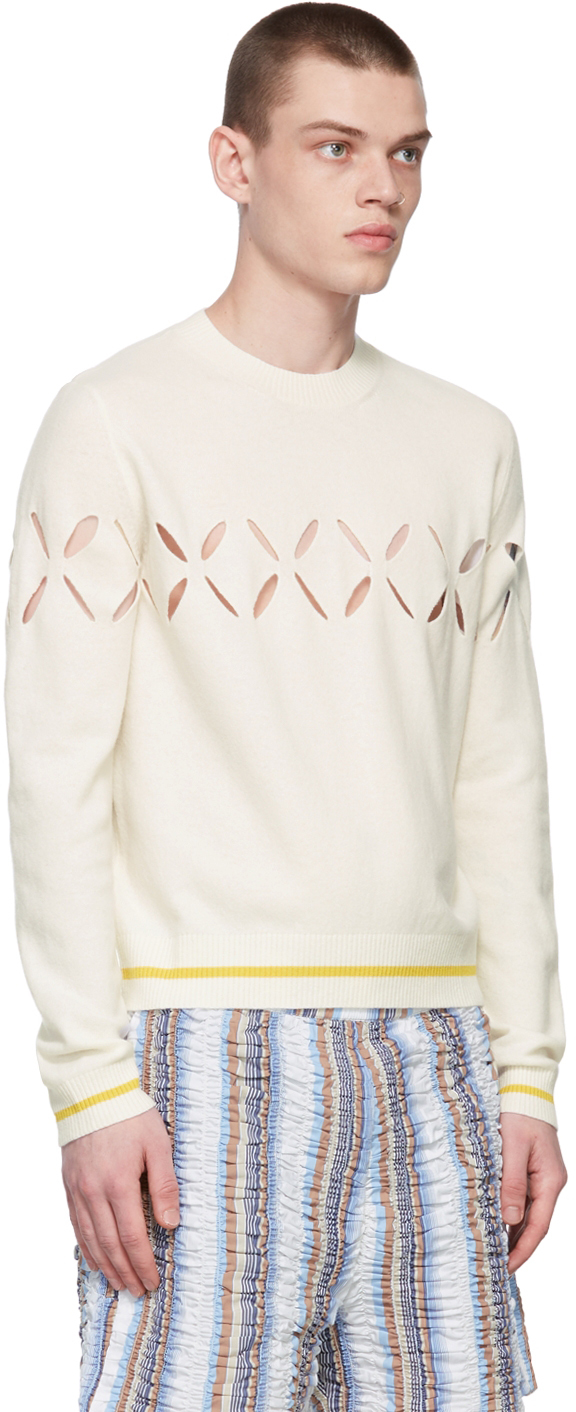 Stefan Cooke Off-White Slashes Sweater | Smart Closet