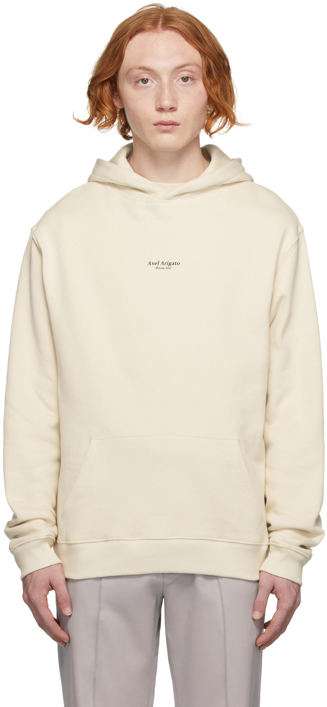 Axel Arigato: Beige Focus Logo Hoodie | SSENSE