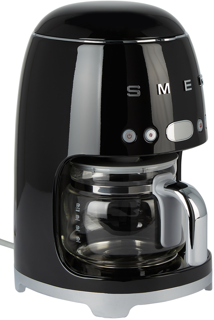 Smeg Black Retro-style Drip Coffee Maker, 1.2 L In Black