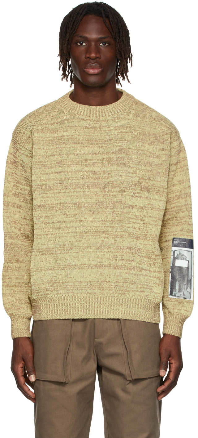 Yellow& Brown Knit Sweater by GR10K on Sale