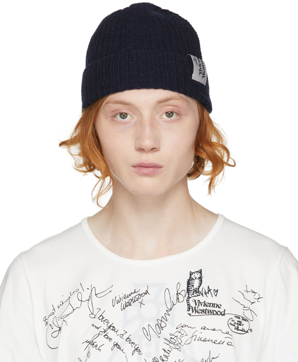 Vivienne Westwood Navy Wool Logo Bucket 
