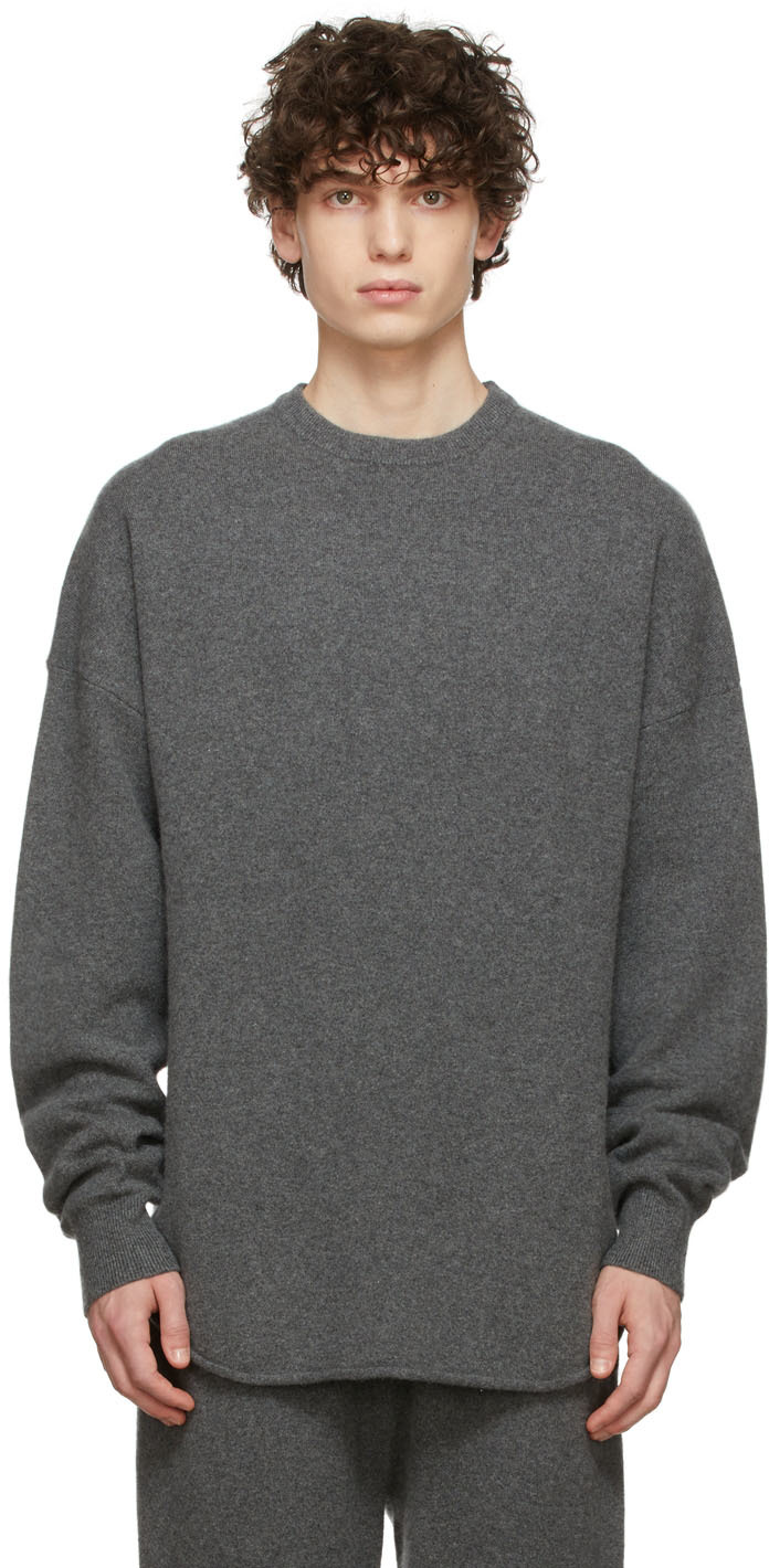 extreme cashmere: Grey N°53 Crew Hop Sweater | SSENSE