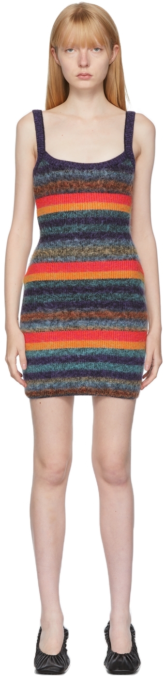 AGR Multicolor Stripe Brushed Knit Dress
