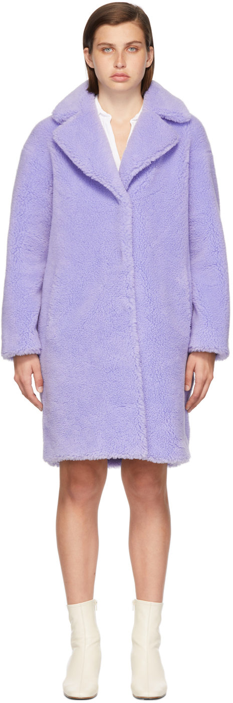 Stand Studio Purple Sherpa Camille Cocoon Coat | Smart Closet