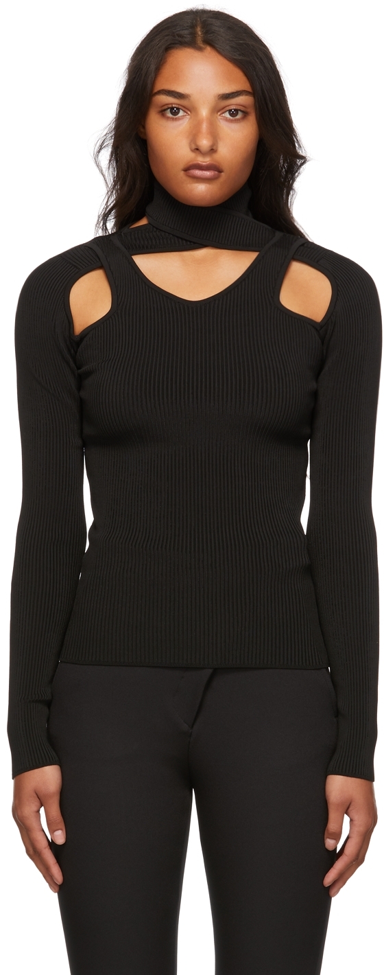 Coperni: Rib Knit Cut-Out Turtleneck | SSENSE Canada