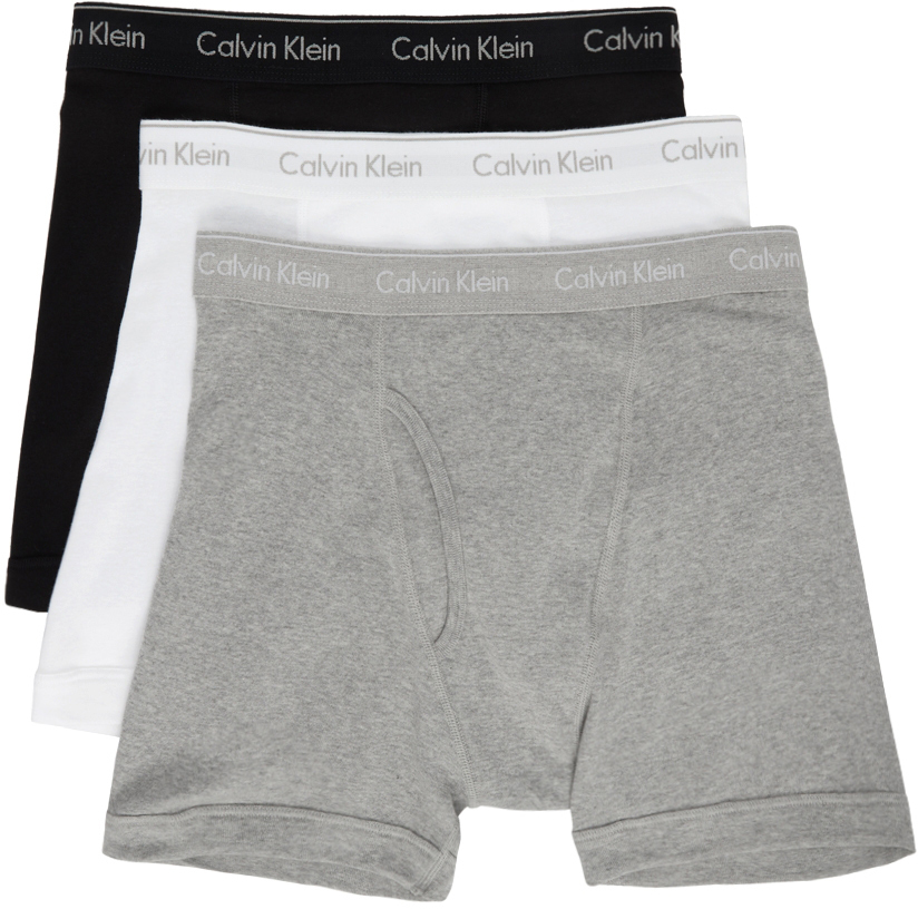 Calvin Klein Underwear: Three-Pack Multicolor Classic Fit Boxer Briefs |  SSENSE