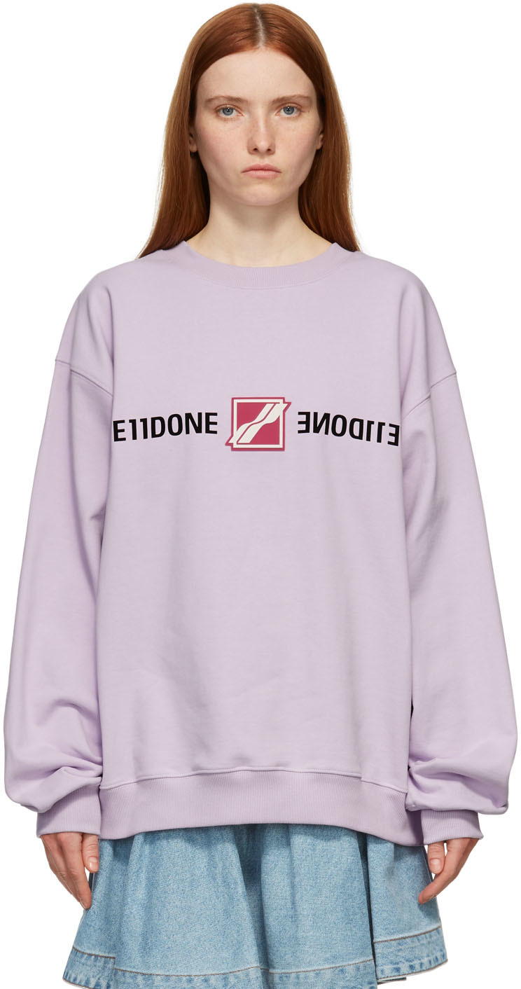We11done Purple Patched Mirror Sweatshirt