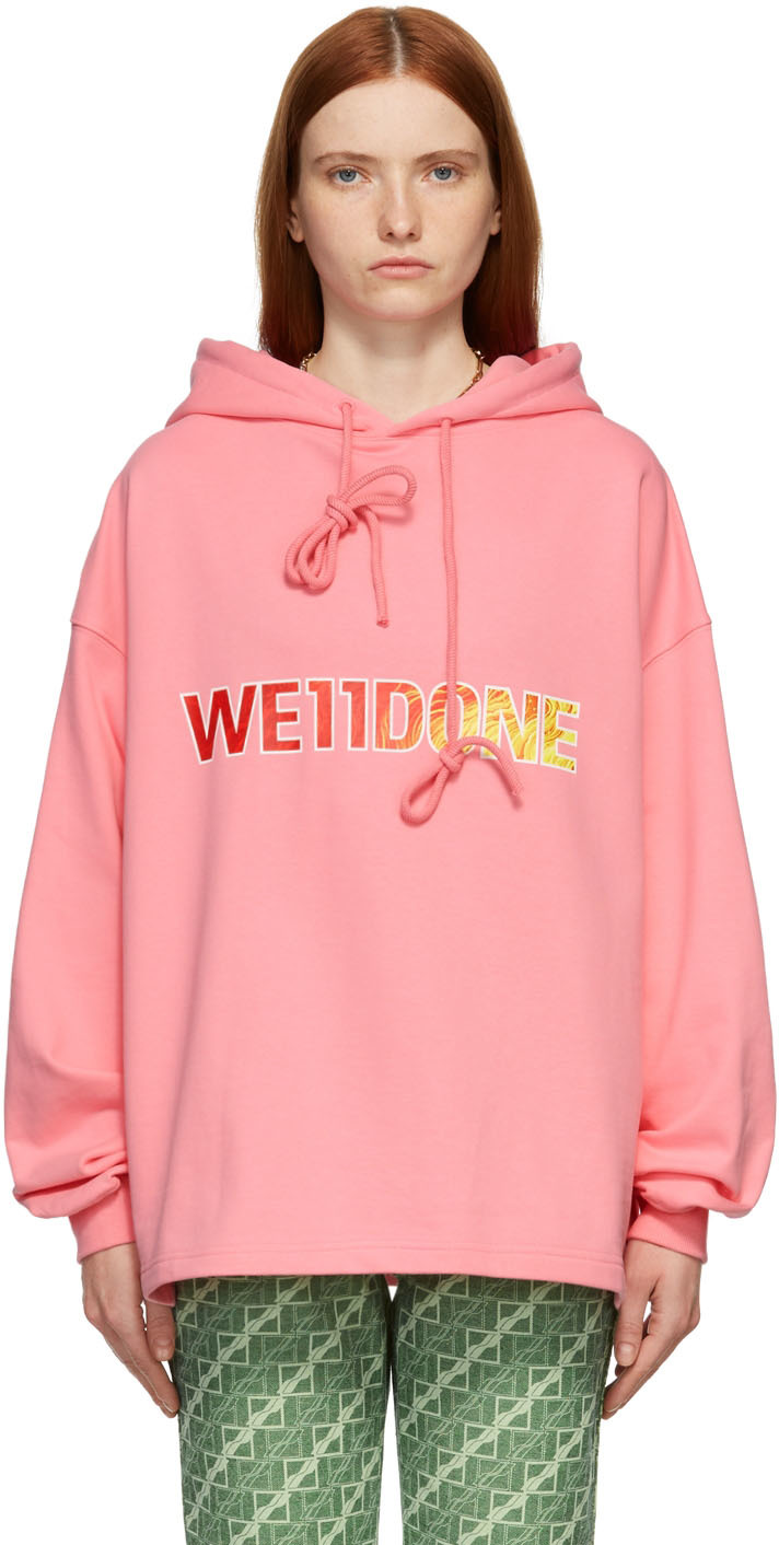 Pink New Logo Hoodie by We11done on Sale