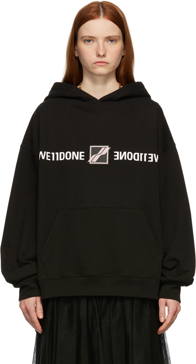 WE11DONE Patched Mirror Logo Hoodie
