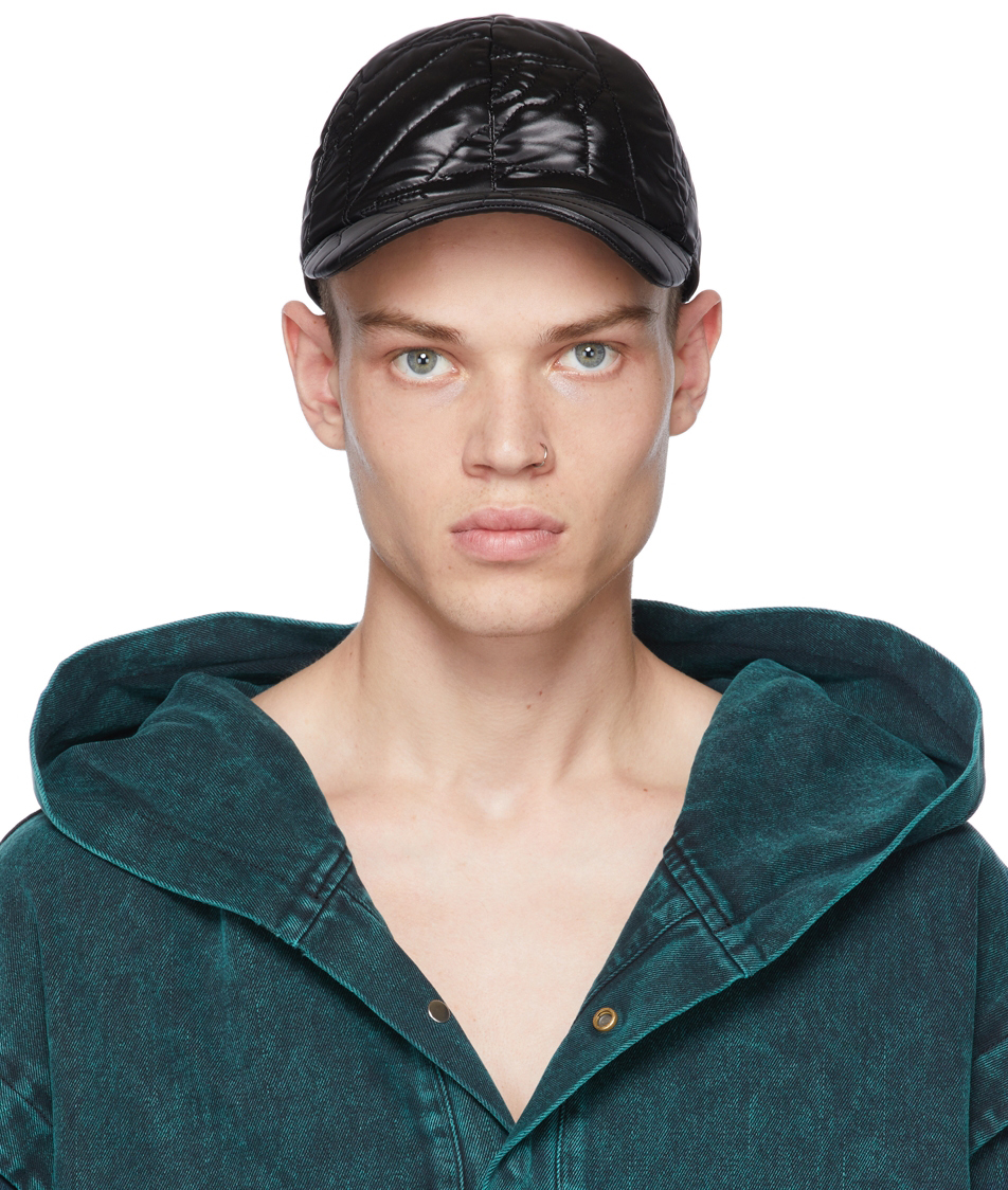 We11done: Black Quilted Basic Cap | SSENSE