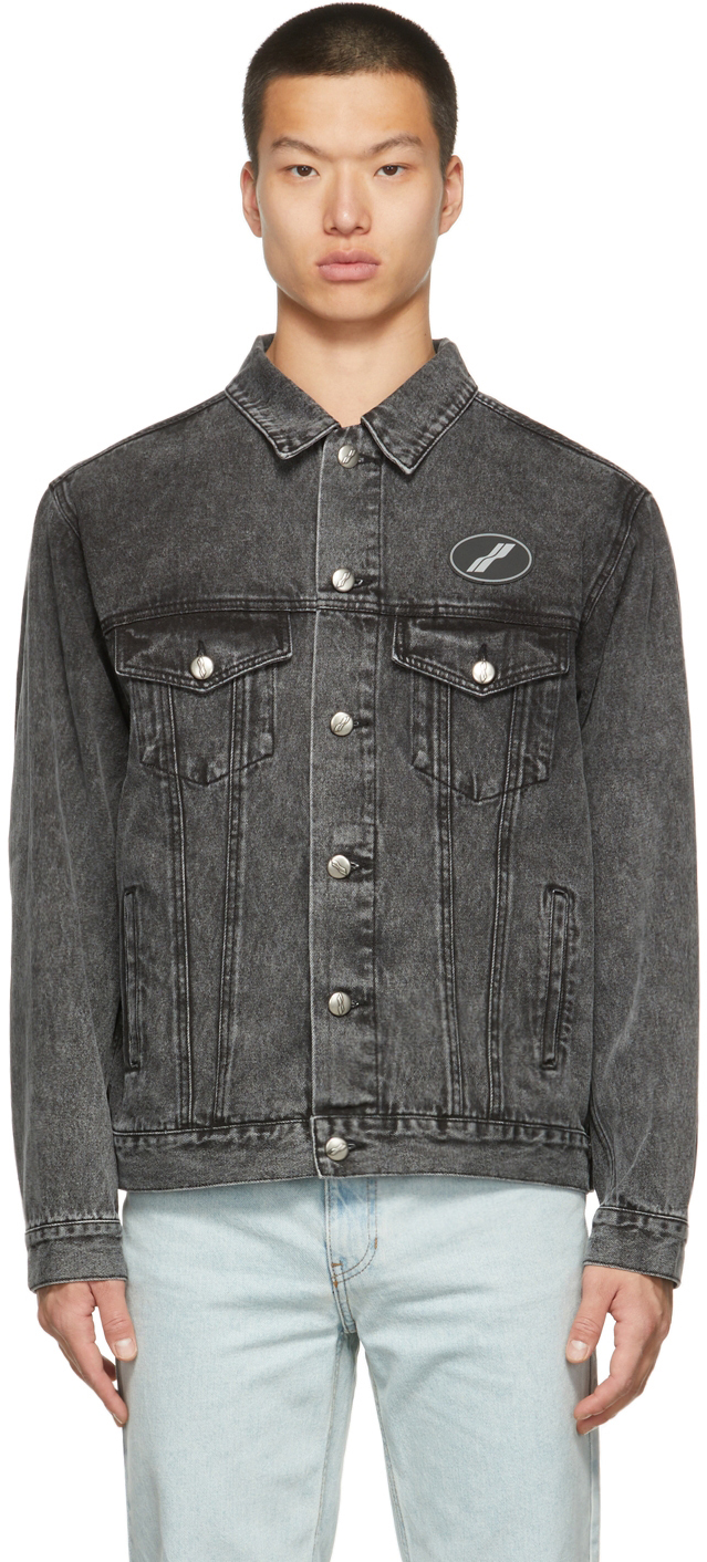 faded black denim jacket