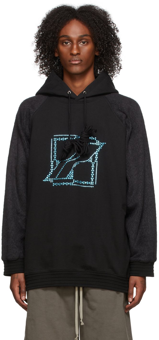 Black Washed Fleece Hoodie