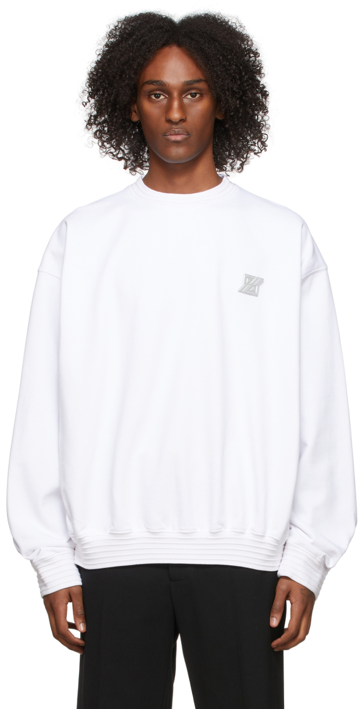 We11done: White Metal Logo Sweatshirt | SSENSE