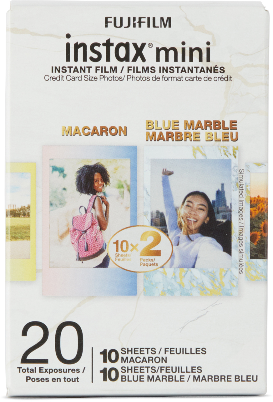 Fujifilm Macaron Blue Marble instax mini Instant Film 20 Exposures