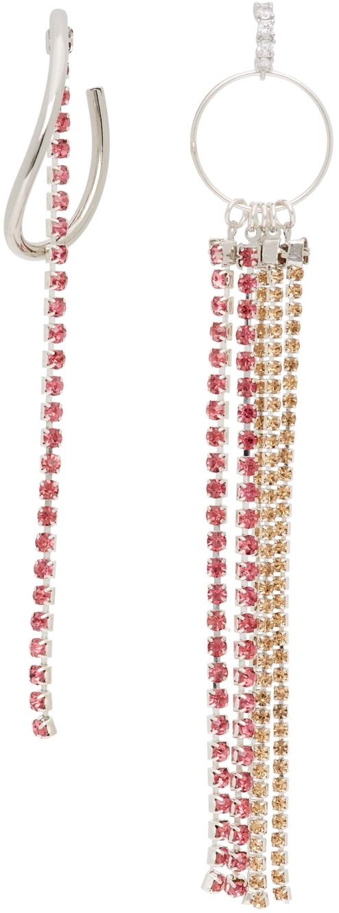 Mounser Silver & Pink Mismatched Splash Earrings