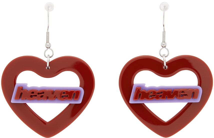 Red Heaven Heart Earrings